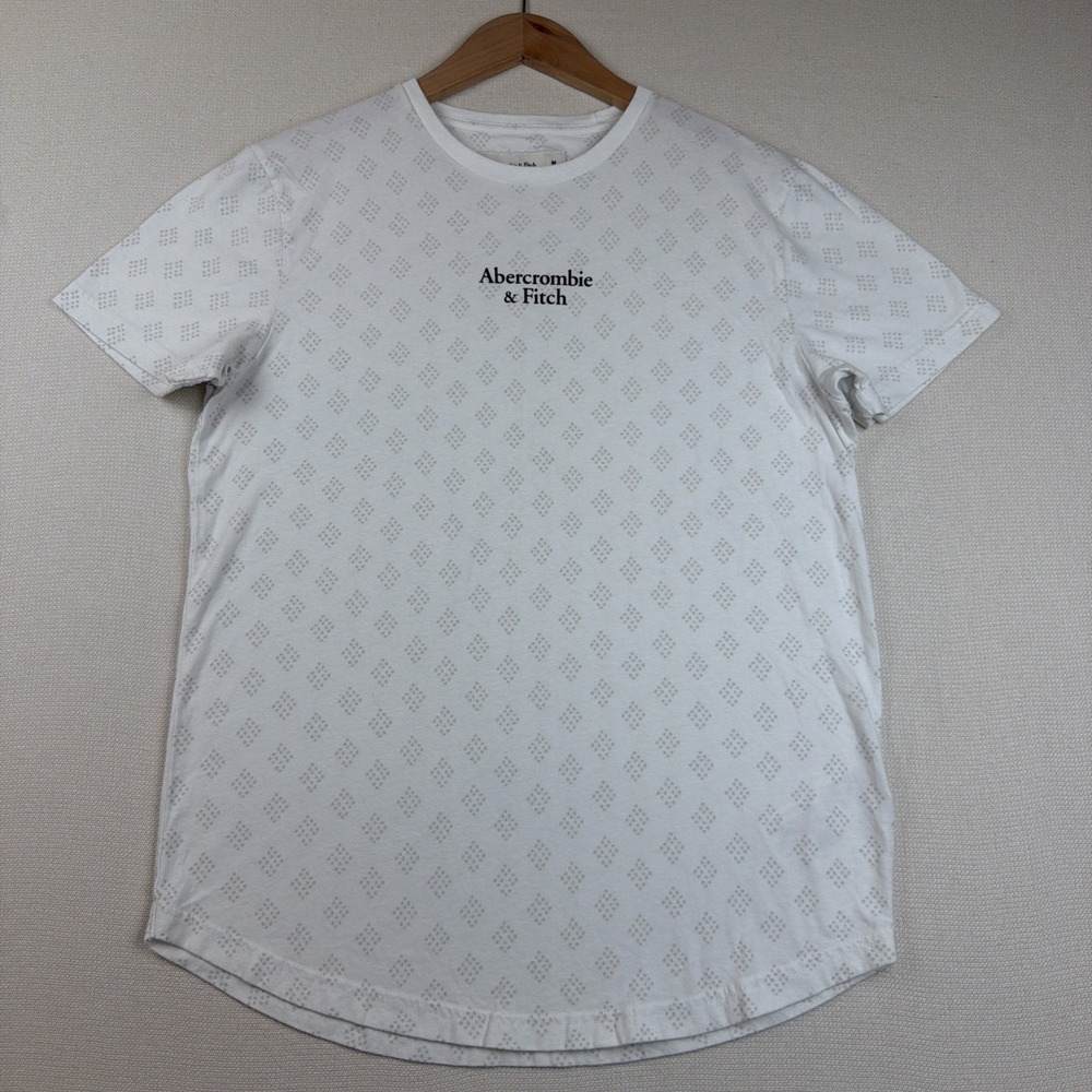 Abercrombie & Fitch Crewneck Shirt Mens Size M White Soft A&F Tee Preppy